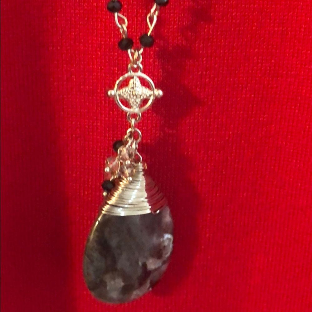 Gorgeous black and silver necklace